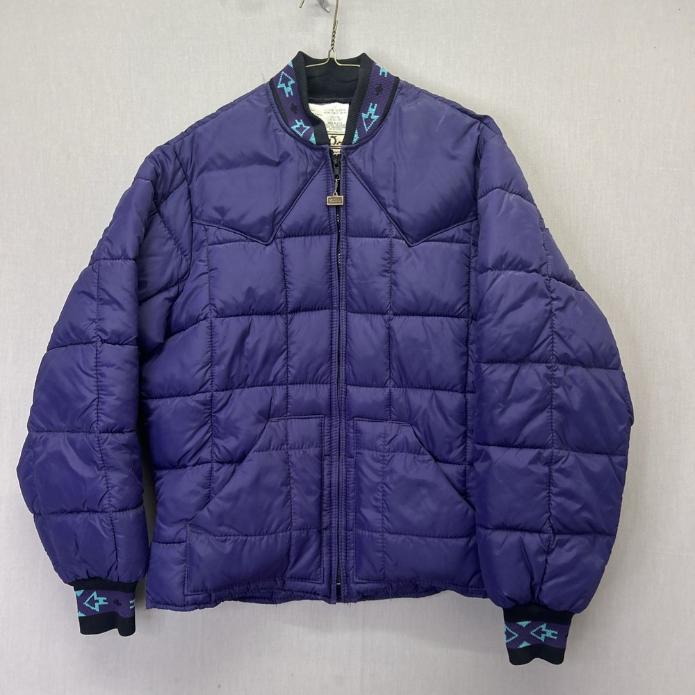 VTG Walls Blizzard Pruf Aztec Jacket Purple Puffer Mens Medium Made USA 82137GP